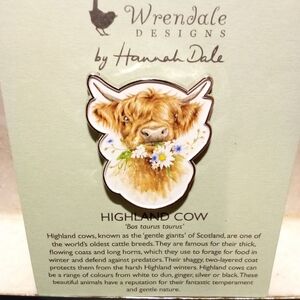 NWT Wrendale Designs Highland Cow Pin